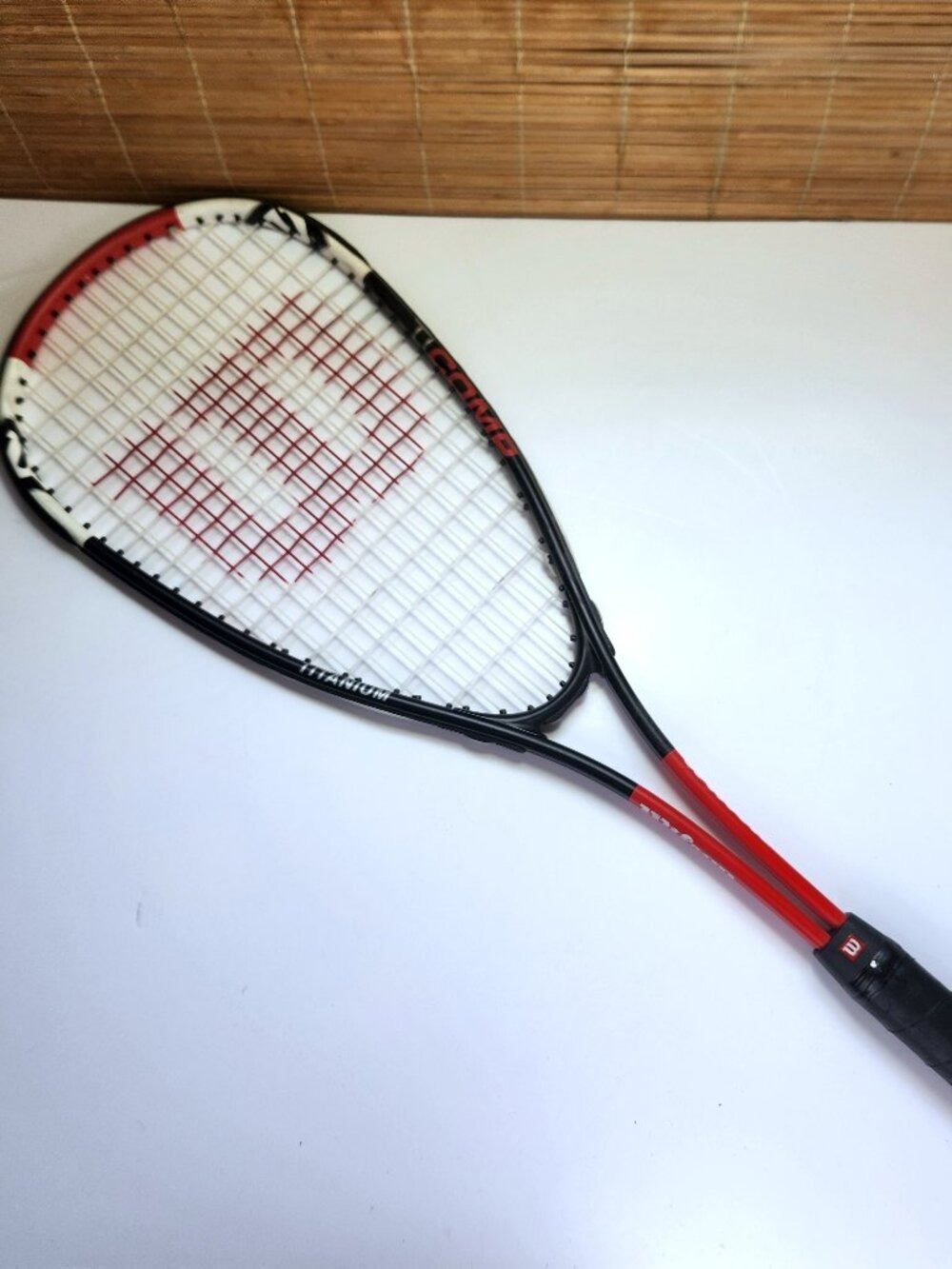 Wilson Ti Comp Titanium Composite Teardrop Adult Squash Racquet Red Black